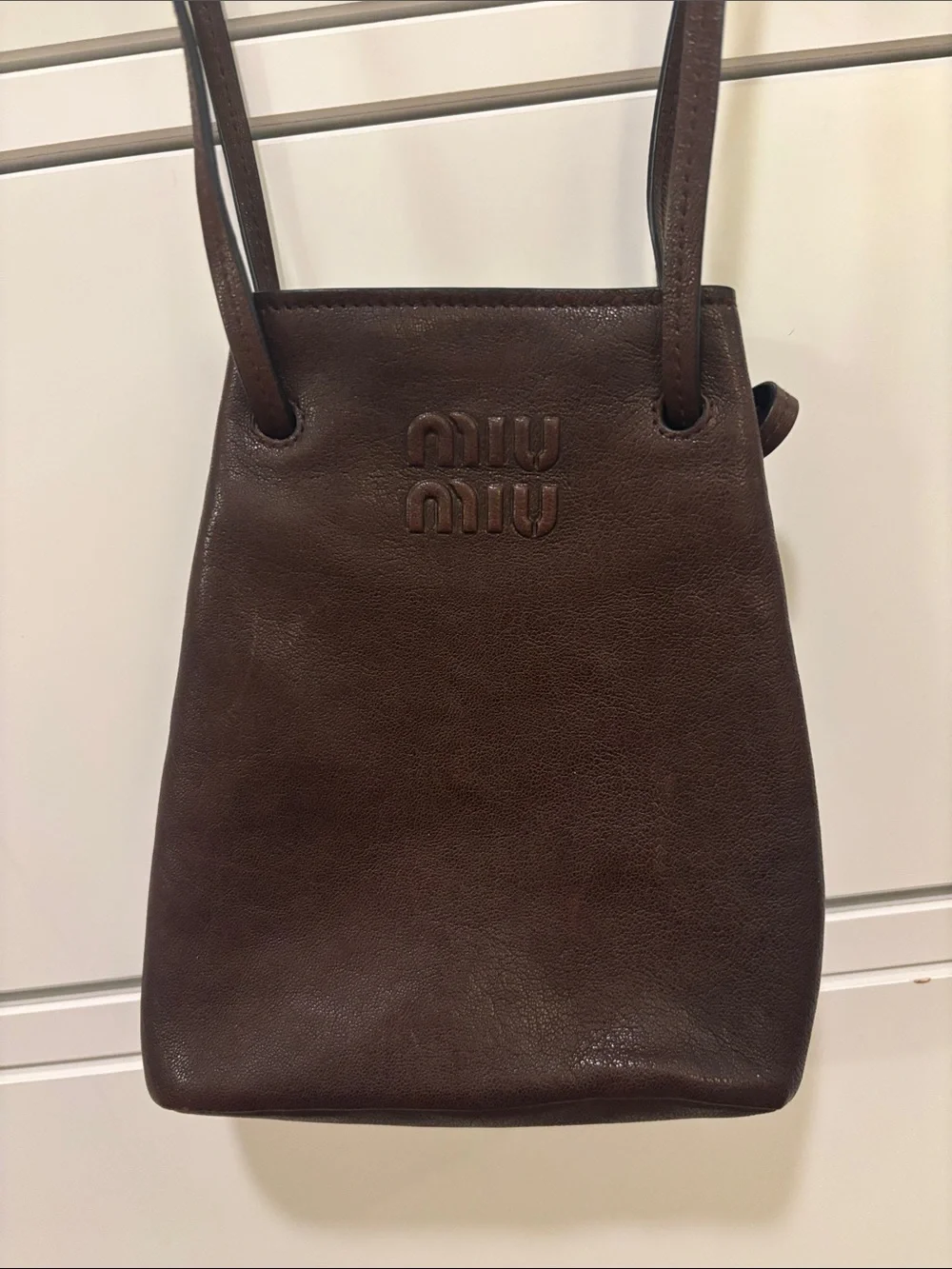 Miu Miu Napa Leather Mini Bag in Dark Brown - Picture 2 of 11